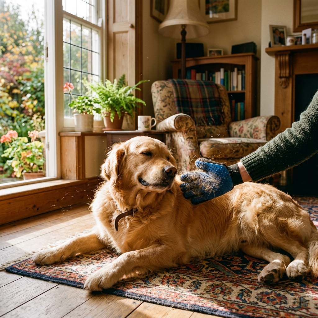 Dog grooming gloves for deshedding UK 2024 - remove loose fur easily.